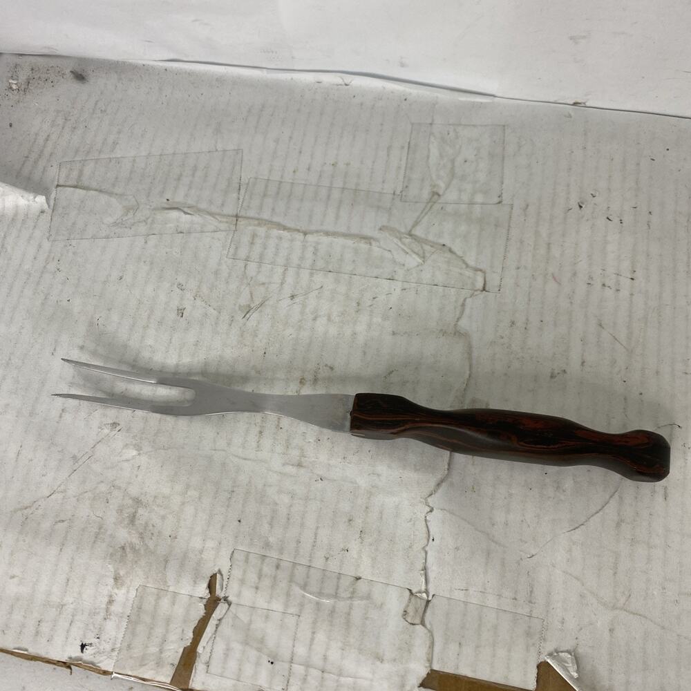 Vintage CUTCO No. 26 10.5” Chefs Carving Serving Fork Utensil Wooden Handle